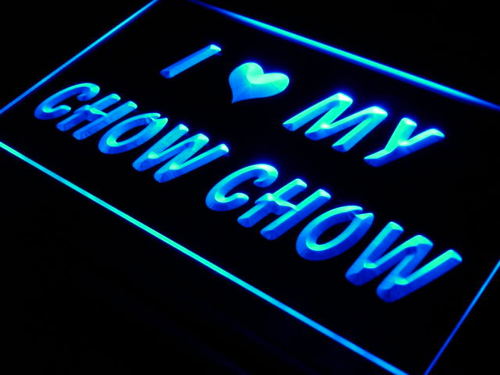 I Love Chow Chow Dog Pet Shop Neon Light Sign